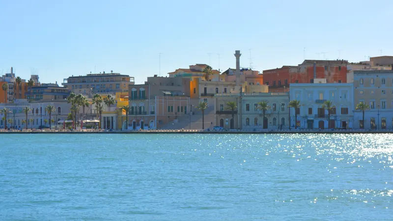 Brindisi old town and waterfront seen from the harbour