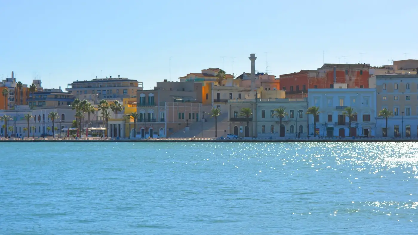 Brindisi old town and waterfront seen from the harbour