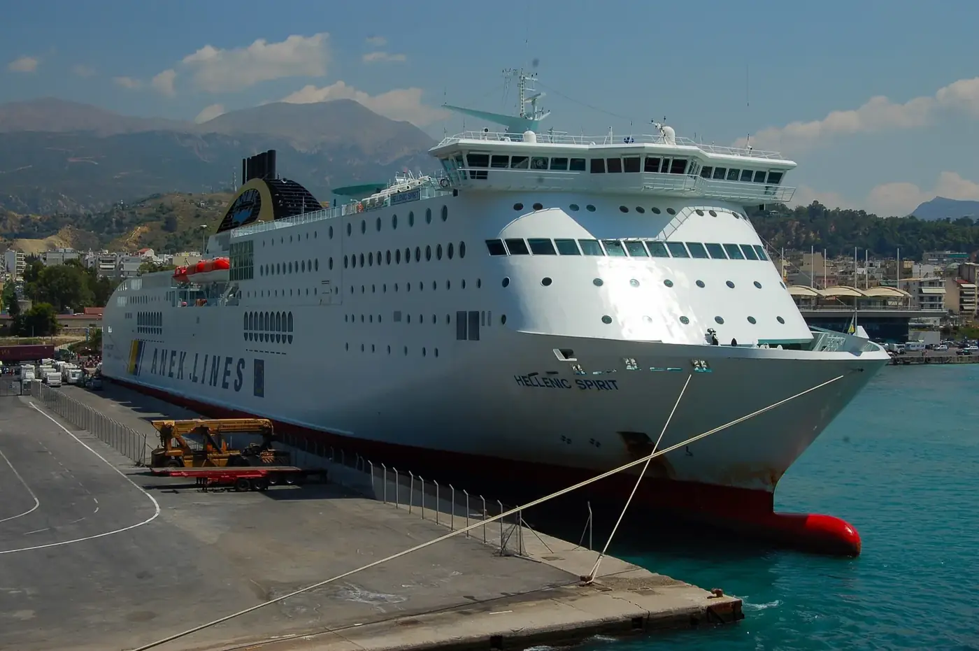 Ferry in the port of Patras, Greece