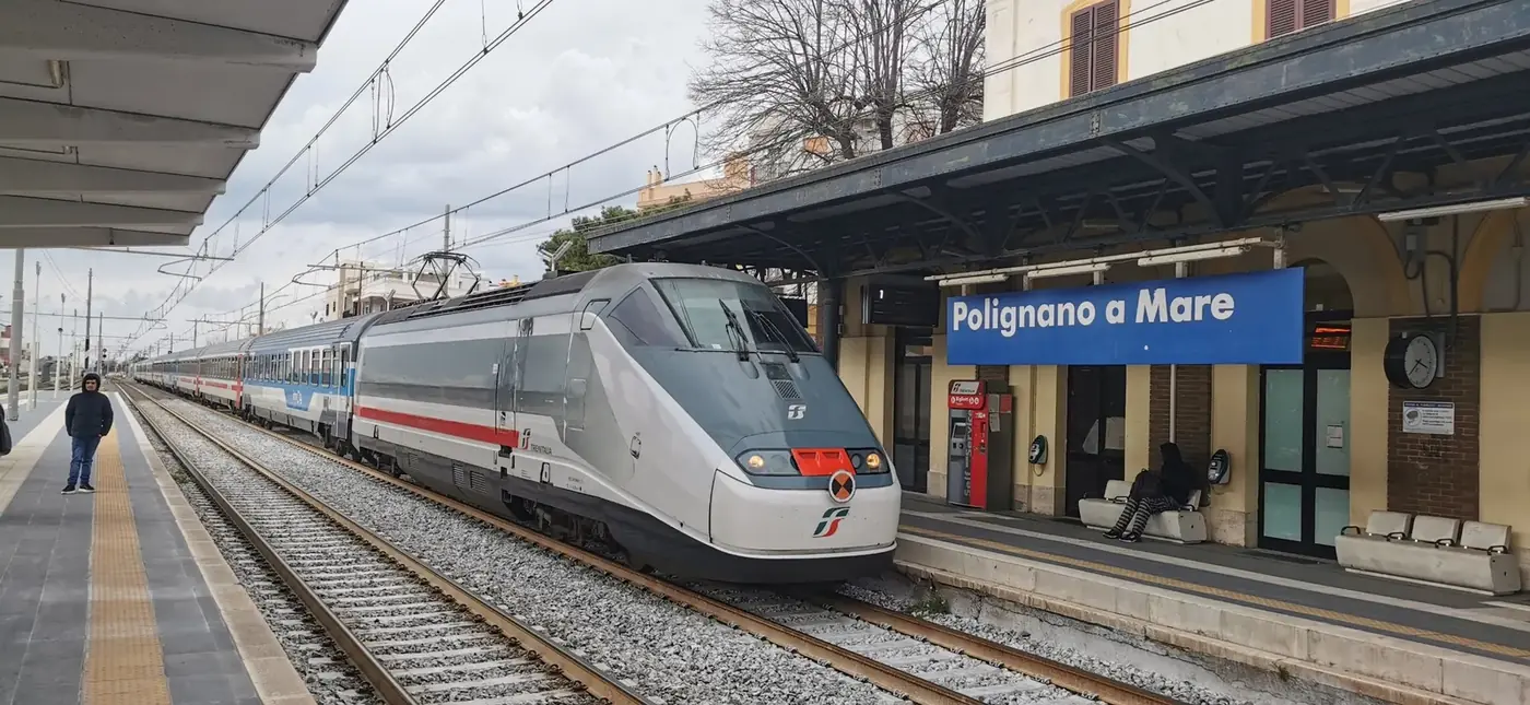 Regional train at Polignano a Mare station